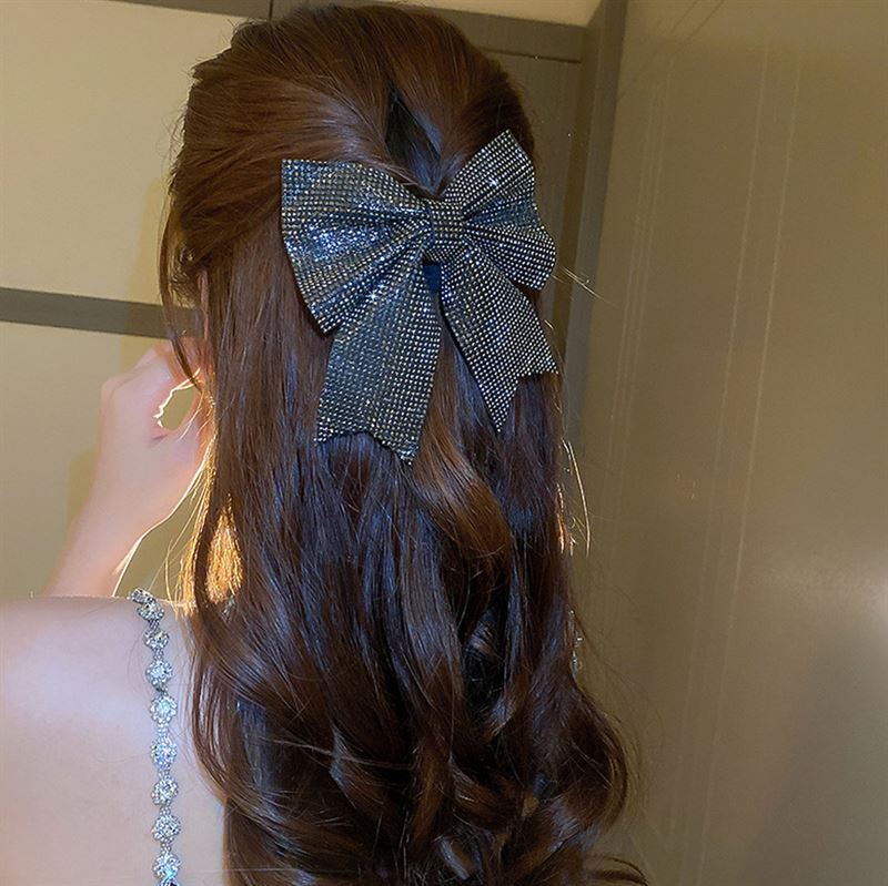 SOHO Victoria Bow Hair Clip - Black - Hair Accessories | Fashiongirl