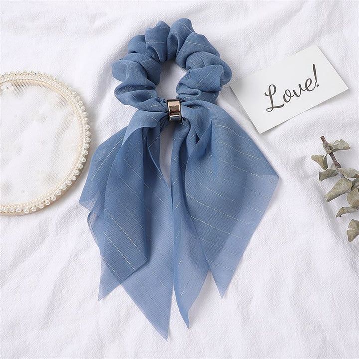 SOHO Vina Scrunchie with scarf - Blue - Hair Accessories