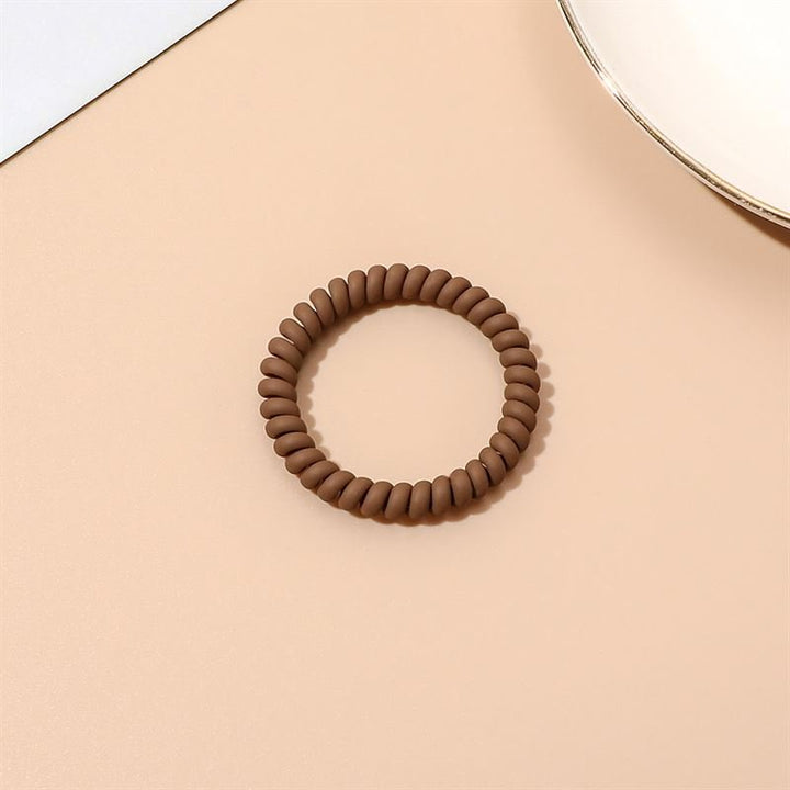 SOHO Wave Spiral Hair elastics - Brown - Hair Accessories | Fashiongirl