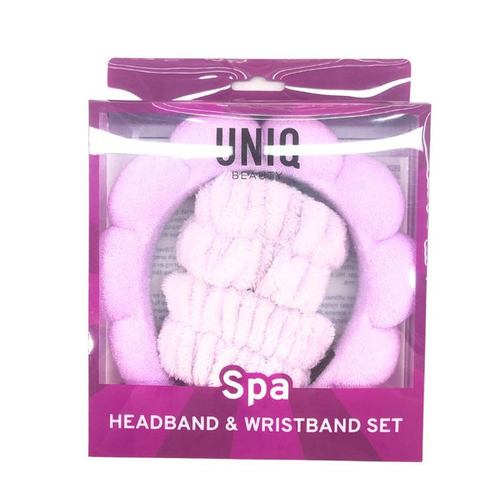 Spa-Stirnband und Mikrofaser-Armband – Rosa – Haaraccessoires