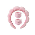 Spa-Stirnband und Mikrofaser-Armband – Rosa – Haaraccessoires