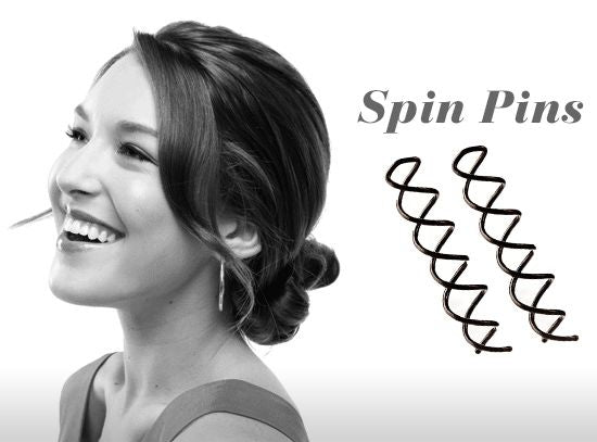 Spin Pins Haarnadeln mit rosa Perle, 2 Stück – Haaraccessoires | Fashiongirl