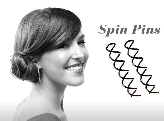 Spin Pins Haarnadeln mit rosa Perle, 2 Stück – Haaraccessoires | Fashiongirl