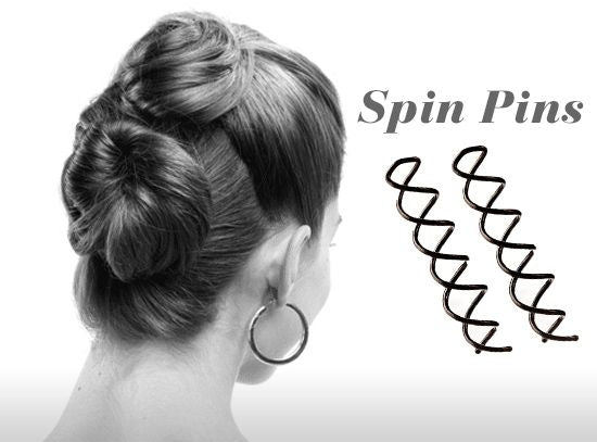Spin Pins Haarnadeln mit rosa Perle, 2 Stück – Haaraccessoires | Fashiongirl