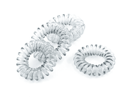 Spiralgummibänder – Transparent, 4 Stück – | Fashiongirl