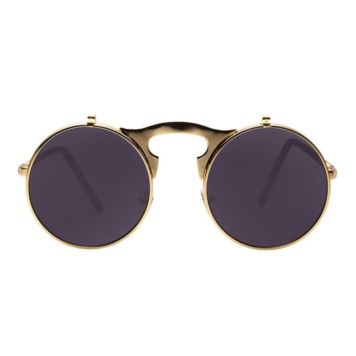 Steampunk sunglasses in gold with flip function - | Fashiongirl