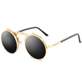Steampunk-Sonnenbrille in Gold mit Klappfunktion – | Fashiongirl