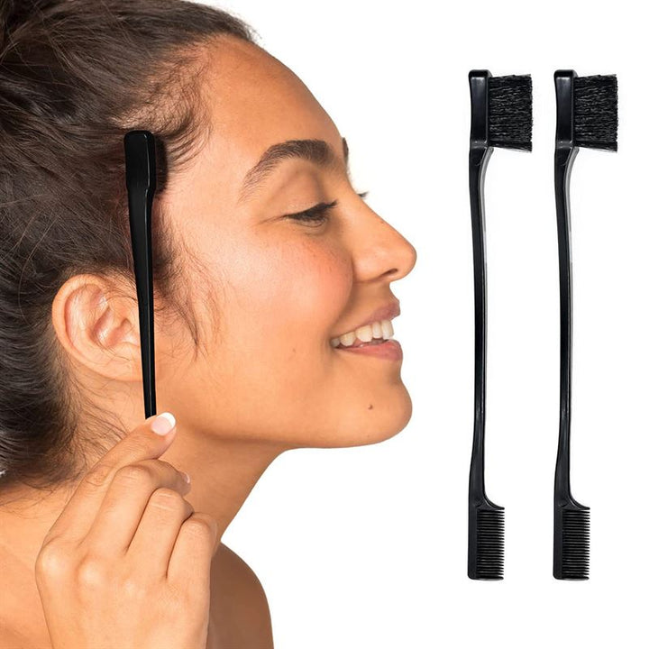 TBC Dual Edge Comb and Brush – 3 Sets (Haarbürste und Kamm) – Haarstyling-Werkzeug