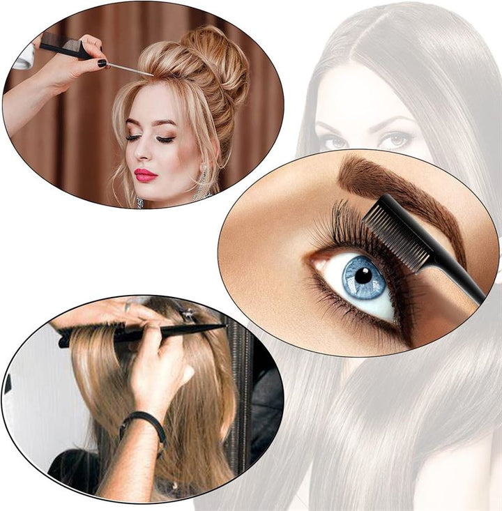 TBC Dual Edge Comb and Brush – 3 Sets (Haarbürste und Kamm) – Haarstyling-Werkzeug