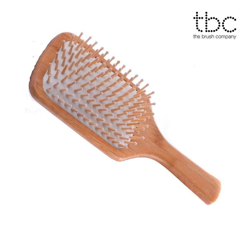 TBC Haarbürste Nature – Plattenbürste Buche & Ahornholz – Haarstyling-Werkzeug