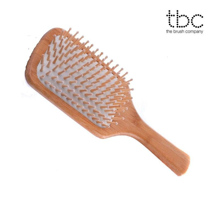 TBC Haarbürste Nature – Plattenbürste Buche & Ahornholz – Haarstyling-Werkzeug