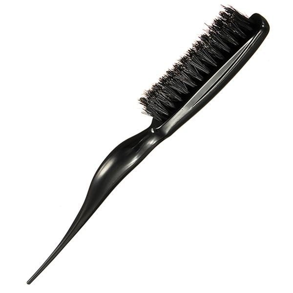 TBC Sleek Boar Hair Toupeeing Brush – Professionelles präzises Styling – Schwarz – Haarstyling-Werkzeug