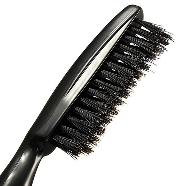 TBC Sleek Boar Hair Toupeeing Brush – Professionelles präzises Styling – Schwarz – Haarstyling-Werkzeug