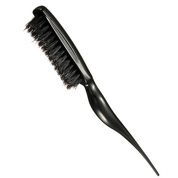 TBC Sleek Boar Hair Toupeeing Brush – Professionelles präzises Styling – Schwarz – Haarstyling-Werkzeug