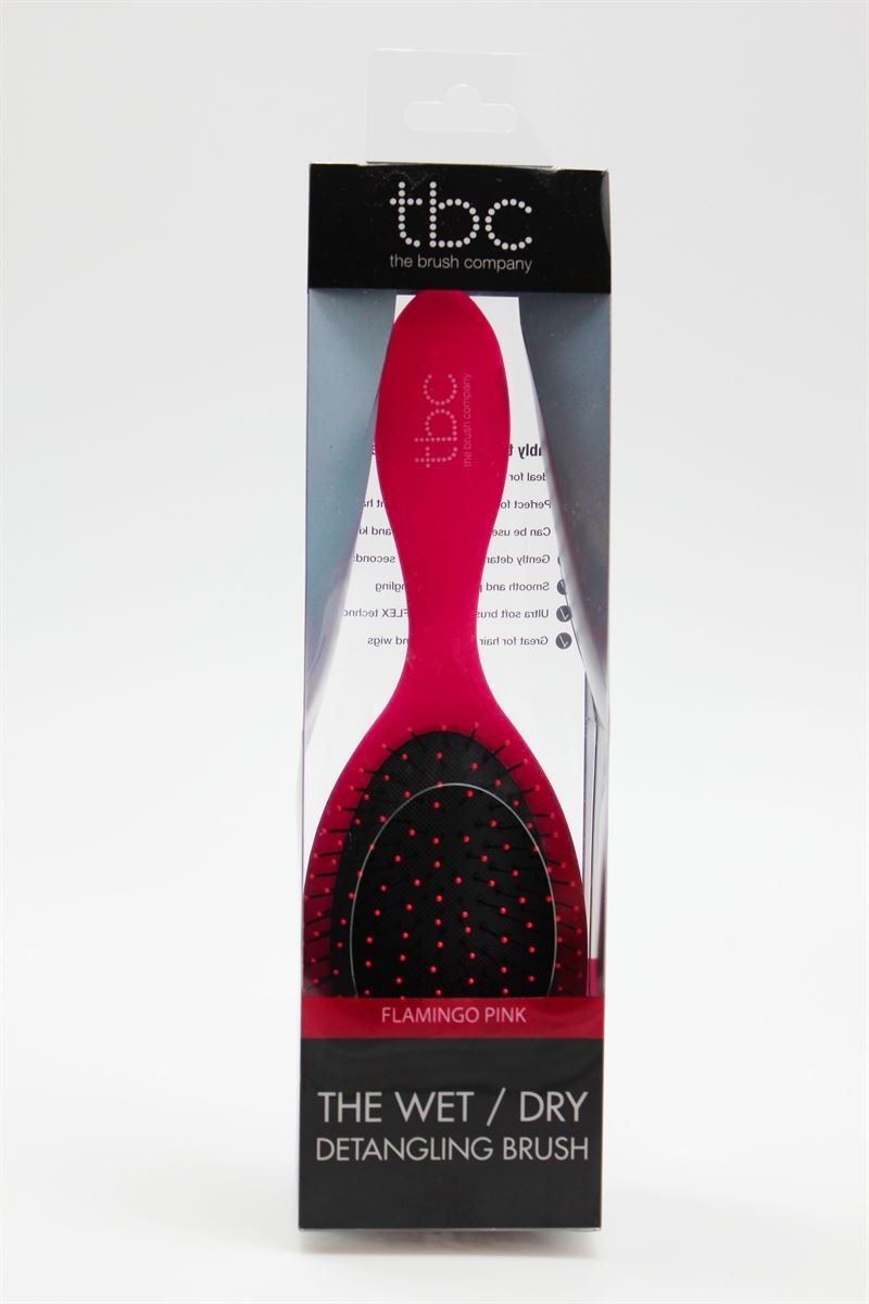 TBC The Wet & Dry Brush Detangler Haarbürste – Flamingo Pink – Haarstyling-Werkzeug