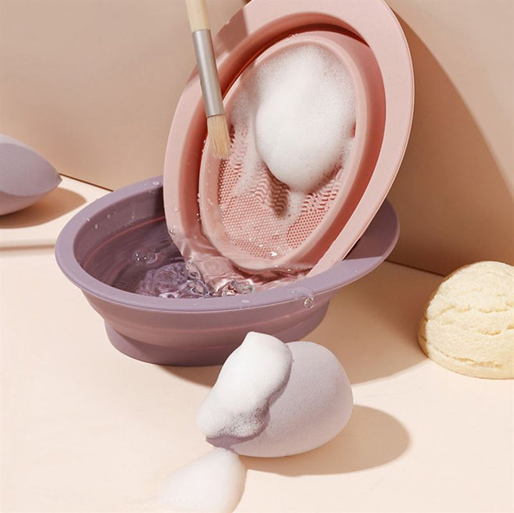 Technique PRO Faltbare Silikon-Make-up-Pinsel-Reinigungsschale – Nude Rose – Haaraccessoires