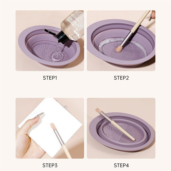 Technique PRO Faltbare Silikon-Make-up-Pinsel-Reinigungsschale – Nude Rose – Haaraccessoires
