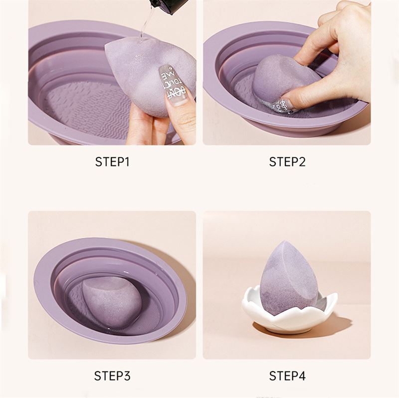 Technique PRO Faltbare Silikon-Make-up-Pinsel-Reinigungsschale – Nude Rose – Haaraccessoires