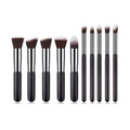 Technique PRO Make-up-Pinsel, Silber/Schwarz – 10 Stück – 