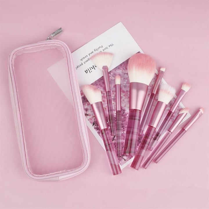 Technique PRO Translucent Perfection Makeup Brush Set – 9 Make-up-Pinsel mit Tasche (PINK) – 