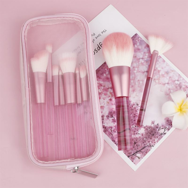 Technique PRO Translucent Perfection Makeup Brush Set – 9 Make-up-Pinsel mit Tasche (PINK) – 