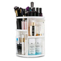 Der UNIQ 360° Rotating Makeup Organizer in Weiß von UNIQ bietet Platz für Hautpflegeprodukte, Flaschen, Make-up-Pinsel und Nagellack auf mehreren Regalböden. Er verfügt über ein Kosmetikregal, einen Lippenstifthalter und ist einfach zu montieren.