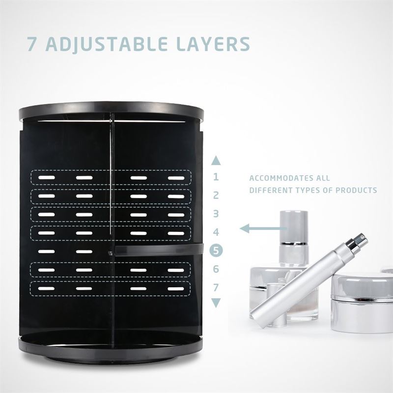 UNIQ 360º Rotating Cosmetic Organiser - Black - Organiser
