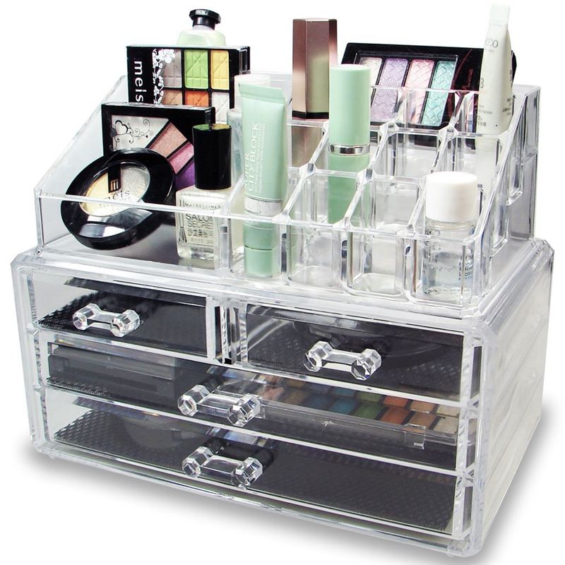 acryl aufbewahrung schublade UNIQ Schmuck-/Make-up-Organizer Acryl mit 4 Schubladen
