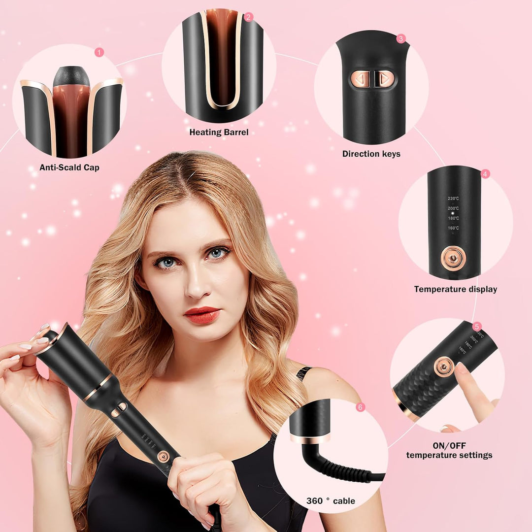 UNIQ Automatic Curling Iron with Ceramic Coating & 2-Way Rotation - Uncategorized - Fashiongirl