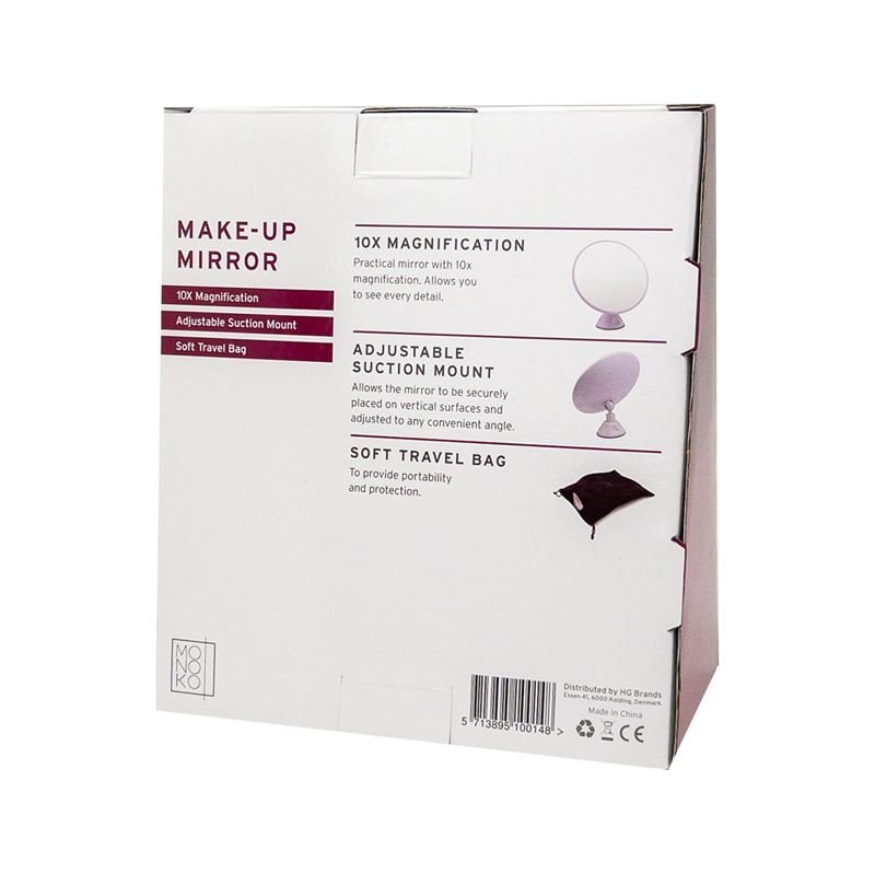 UNIQ Bathroom Mirror with suction cup x10 magnification, white - | Fashiongirl