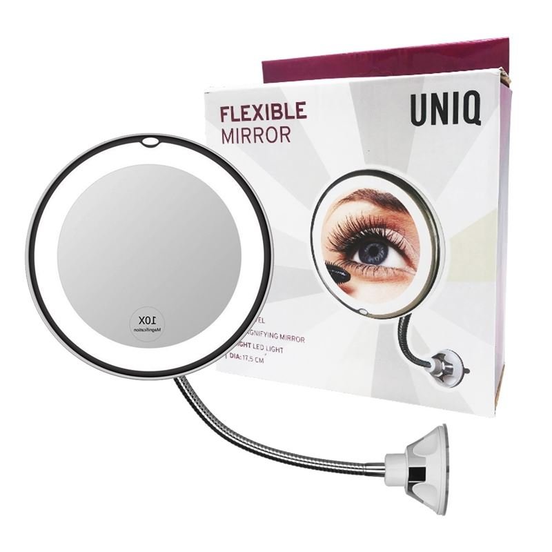 UNIQ Flexibler Spiegel mit LED-Licht und 10-facher Vergrößerung – | Fashiongirl