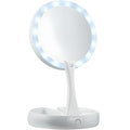 UNIQ Faltbarer Make-up-Spiegel mit LED-Licht und 10-facher Vergrößerung (Faltbarer Spiegel) – | Fashiongirl