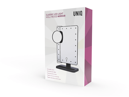 UNIQ Hollywood Make-up-Spiegel mit Licht und 10-facher Vergrößerung – | Fashiongirl
