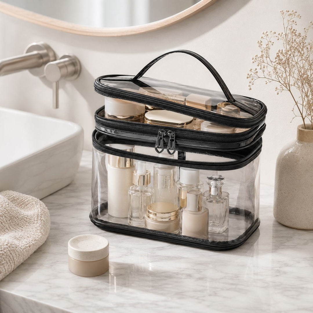UNIQ Hubbel Clear Toiletry Bag Travel Makeup Bag - Black – image 5