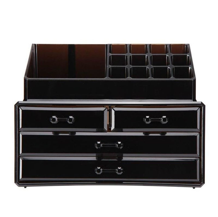 UNIQ Schmuck-/Make-up-Acryl-Organizer mit 4 Schubladen – SF 1155 – Schwarz – Organizer