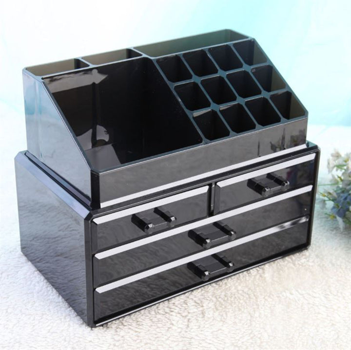 UNIQ Schmuck-/Make-up-Acryl-Organizer mit 4 Schubladen – SF 1155 – Schwarz – Organizer
