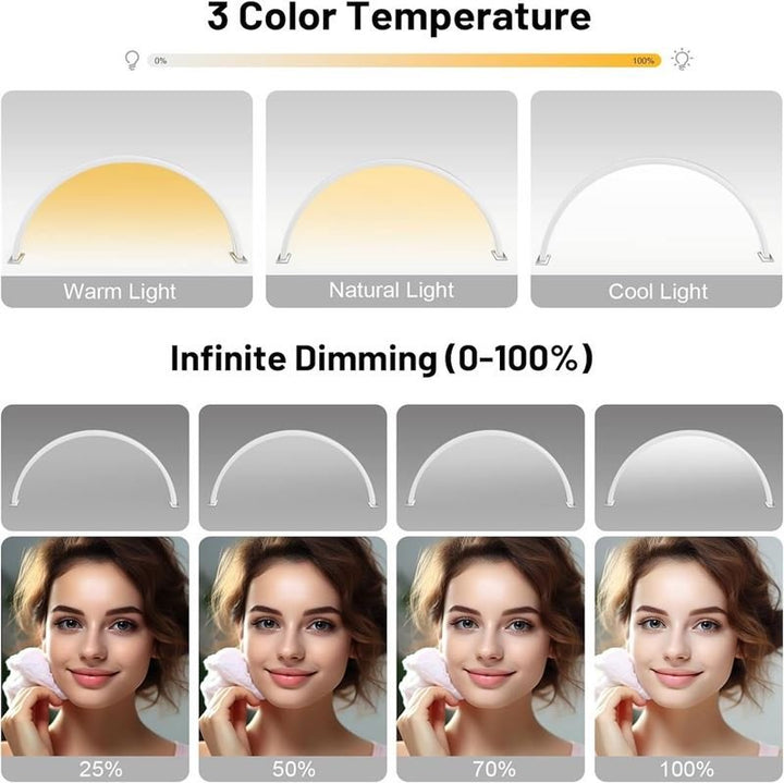 UNIQ LED-Tischlampe Half Moon Arch für Maniküre/Wimpernverlängerung – Weiß – | Fashiongirl