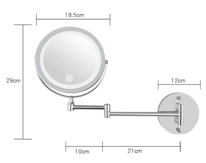 UNIQ LED wall - mounted LED cosmetic mirror with articulated arm 5x magnification - | Fashiongirl