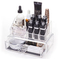 Der UNIQ Makeup Acrylic Organiser mit 1 Schublade + Abdeckung von UNIQ bietet Platz für Parfums, Lippenstifte, Hautpflegeprodukte und kleine Beauty-Artikel, während die untere Schublade zusätzlichen Stauraum bietet.