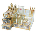 UNIQ Make-up-Organizer mit zwei Schubladen – Gold – | Fashiongirl