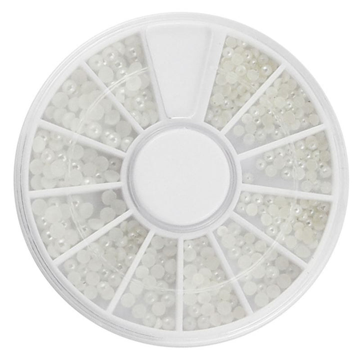 UNIQ Nail Art Gemstone Wheel – Weiße Perlen – | Fashiongirl