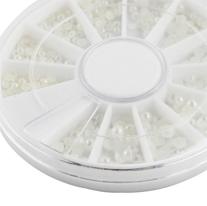 UNIQ Nail Art Gemstone Wheel – Weiße Perlen – | Fashiongirl