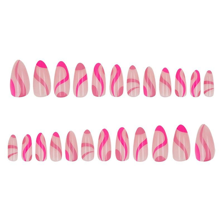 UNIQ Press On Nails mit Kleber – Pink Swirl – | Fashiongirl