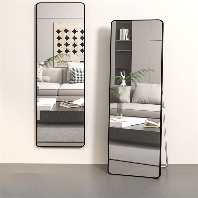 UNIQ Replica Aluminium/Glas Wand-/Boden-Spiegel, 80 x 180 cm – Schwarz – | Fashiongirl