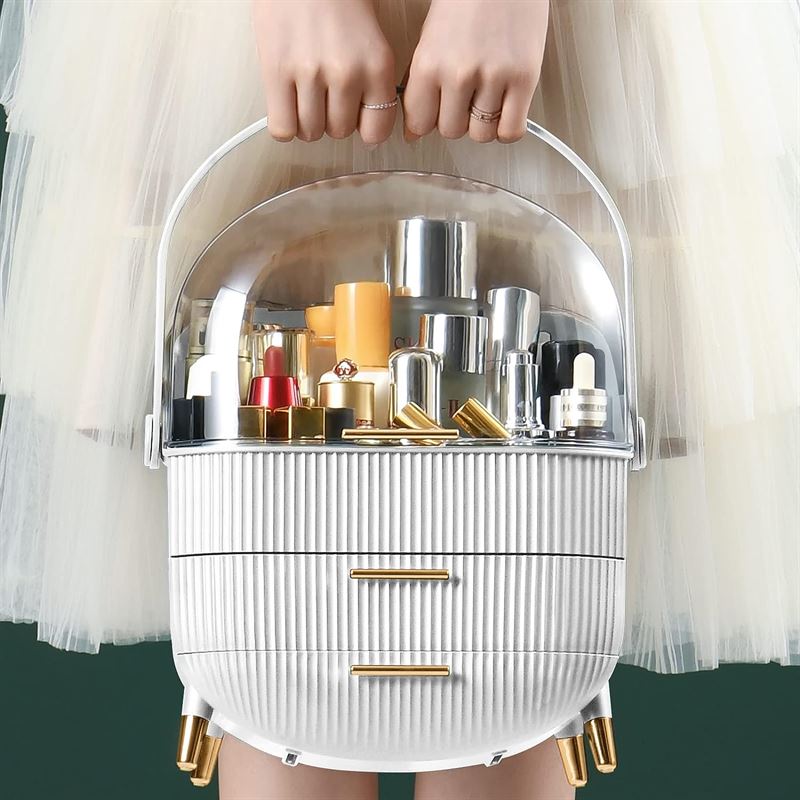 UNIQ Retro Makeup Box Organiser - White - Organiser