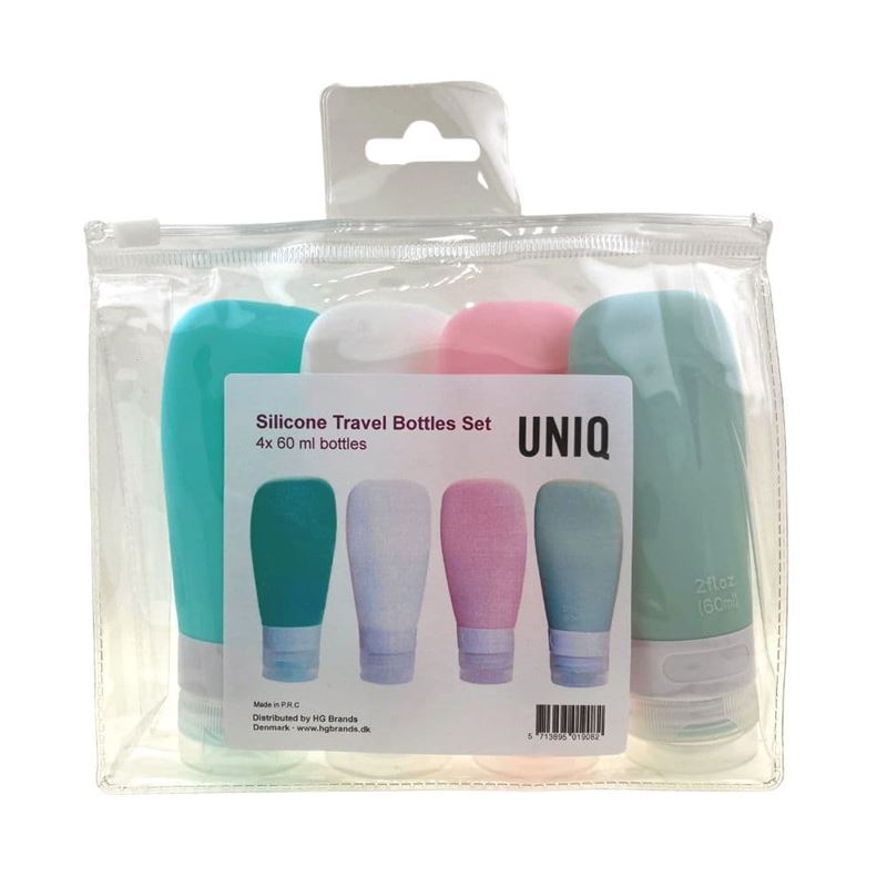UNIQ Wiederverwendbare Silikon-Reiseflaschen – 4 Tuben (60 ml) – | Fashiongirl