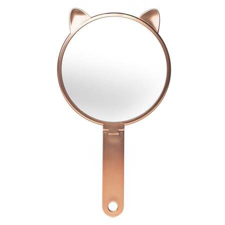 UNIQ Runder Handspiegel mit Katzenohren, faltbar – Roségold – | Fashiongirl
