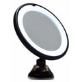 UNIQ Rundspiegel mit LED-Beleuchtung und Saugnapf x10 Vergrößerungsspiegel – Schwarz – | Fashiongirl