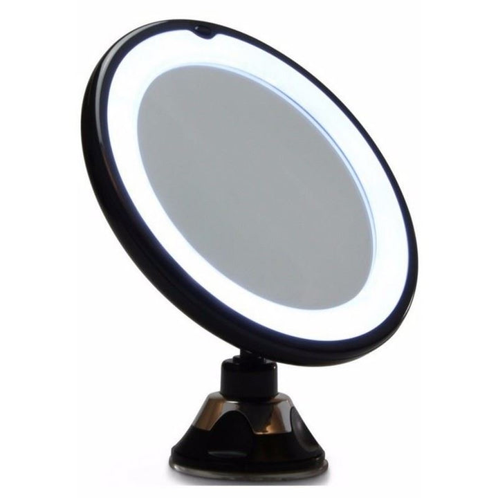 UNIQ Rundspiegel mit LED-Beleuchtung und Saugnapf x10 Vergrößerungsspiegel – Schwarz – | Fashiongirl