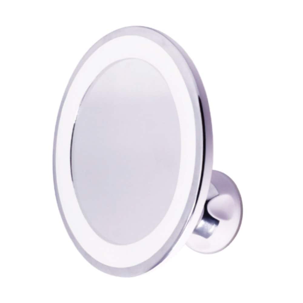 UNIQ Rundspiegel mit LED-Beleuchtung und Saugnapf x10 Vergrößerungsspiegel – Weiß – | Fashiongirl